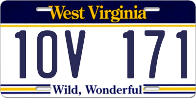 WV license plate 1OV171