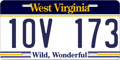 WV license plate 1OV173