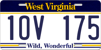 WV license plate 1OV175