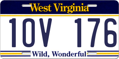 WV license plate 1OV176