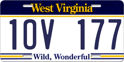 WV license plate 1OV177