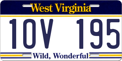 WV license plate 1OV195