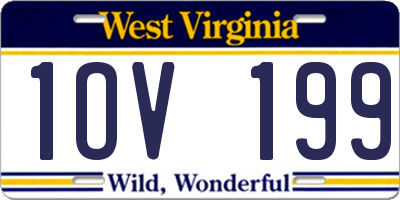 WV license plate 1OV199