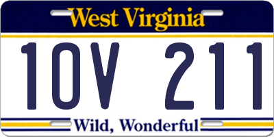 WV license plate 1OV211