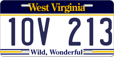 WV license plate 1OV213