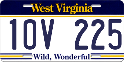 WV license plate 1OV225