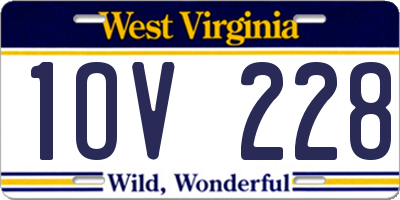 WV license plate 1OV228