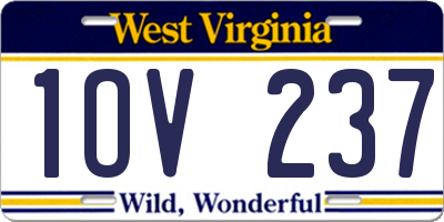WV license plate 1OV237