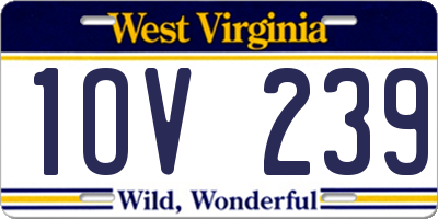 WV license plate 1OV239