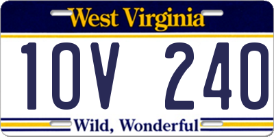 WV license plate 1OV240