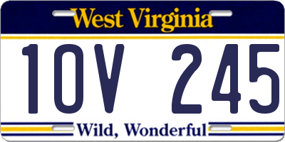WV license plate 1OV245