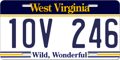 WV license plate 1OV246