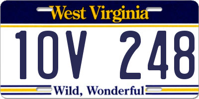 WV license plate 1OV248