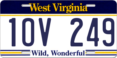 WV license plate 1OV249
