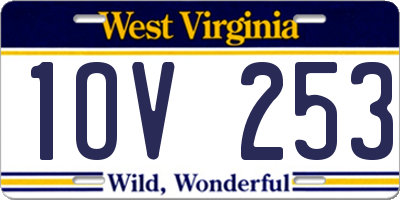 WV license plate 1OV253
