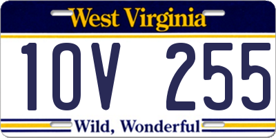 WV license plate 1OV255