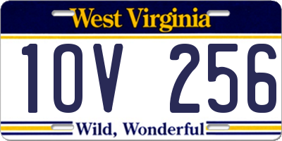 WV license plate 1OV256