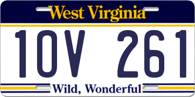 WV license plate 1OV261