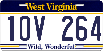 WV license plate 1OV264