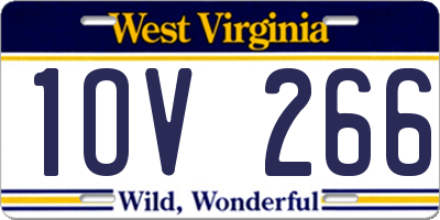 WV license plate 1OV266