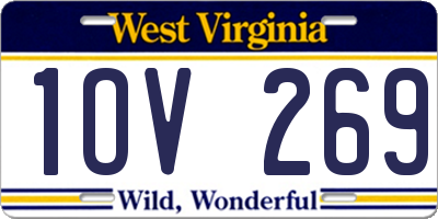 WV license plate 1OV269
