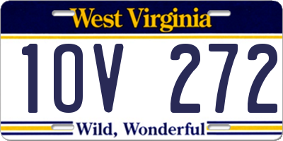 WV license plate 1OV272