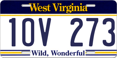 WV license plate 1OV273