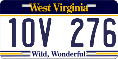 WV license plate 1OV276
