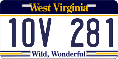 WV license plate 1OV281