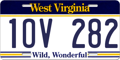 WV license plate 1OV282