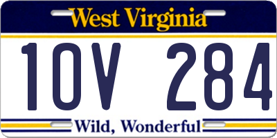 WV license plate 1OV284