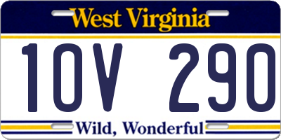 WV license plate 1OV290