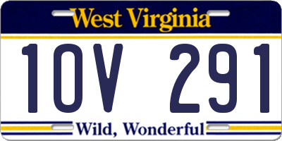 WV license plate 1OV291