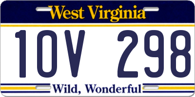 WV license plate 1OV298
