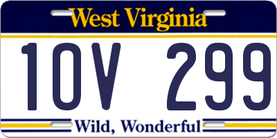 WV license plate 1OV299