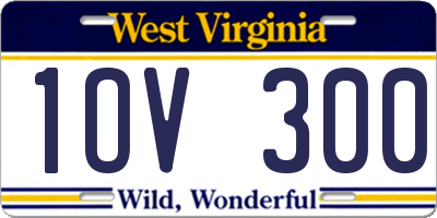 WV license plate 1OV300