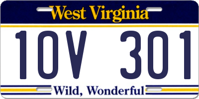 WV license plate 1OV301