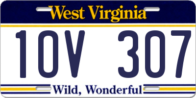 WV license plate 1OV307