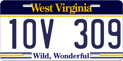 WV license plate 1OV309
