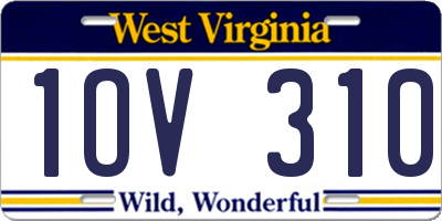 WV license plate 1OV310