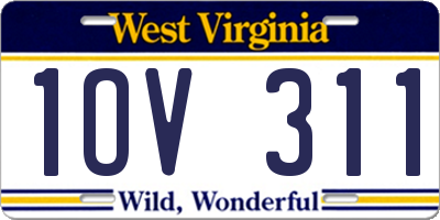 WV license plate 1OV311
