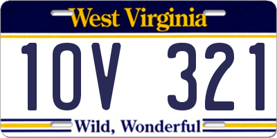 WV license plate 1OV321
