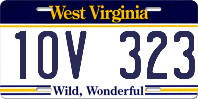 WV license plate 1OV323