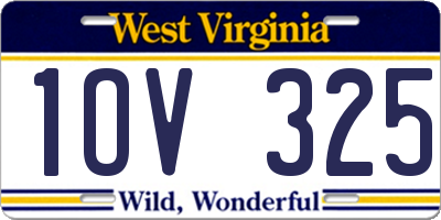 WV license plate 1OV325
