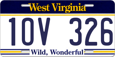 WV license plate 1OV326