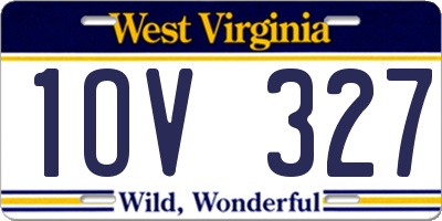WV license plate 1OV327