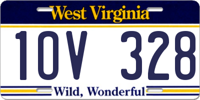 WV license plate 1OV328