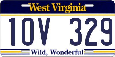 WV license plate 1OV329