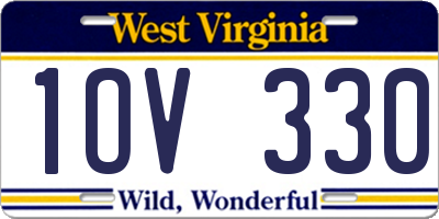 WV license plate 1OV330