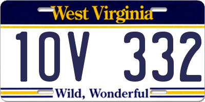 WV license plate 1OV332